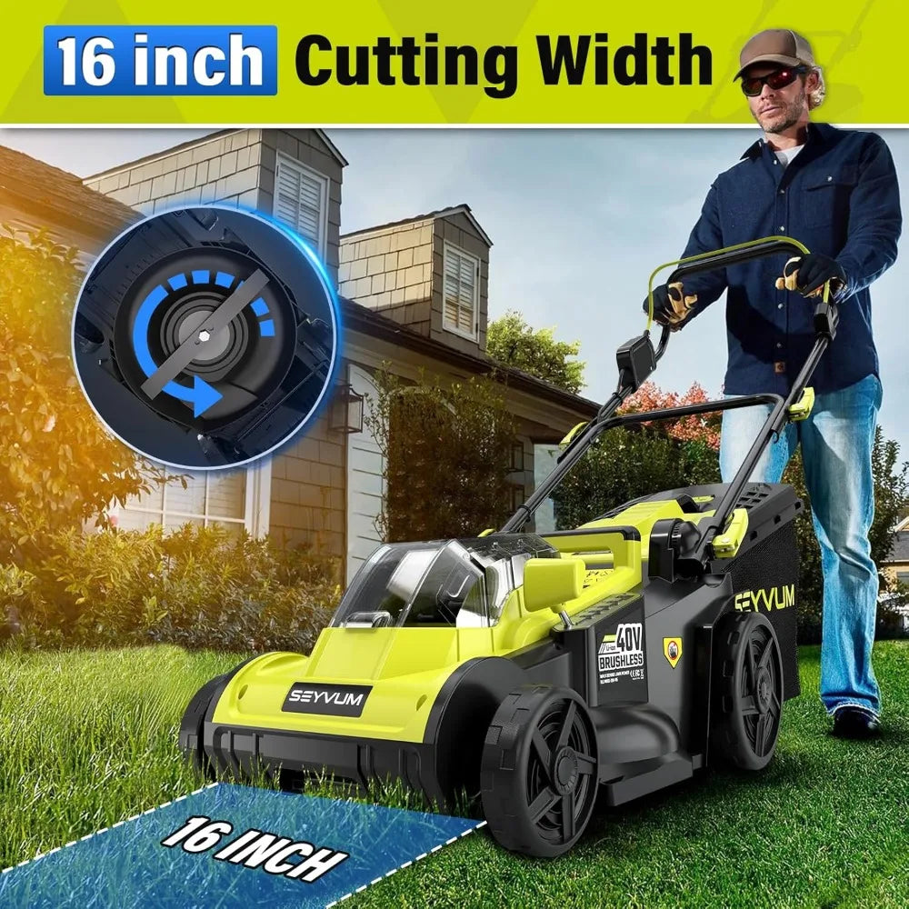 Lawn Mower Cordless with 45L Grass Collection