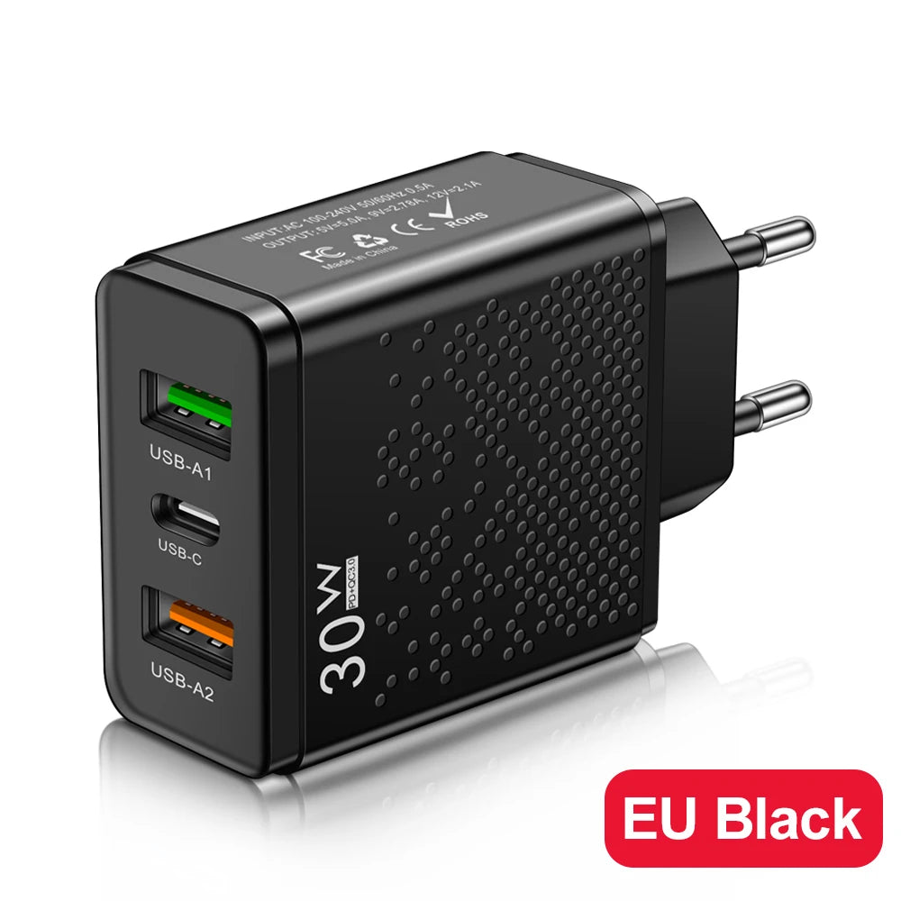 3 Ports 30W USB C Charger