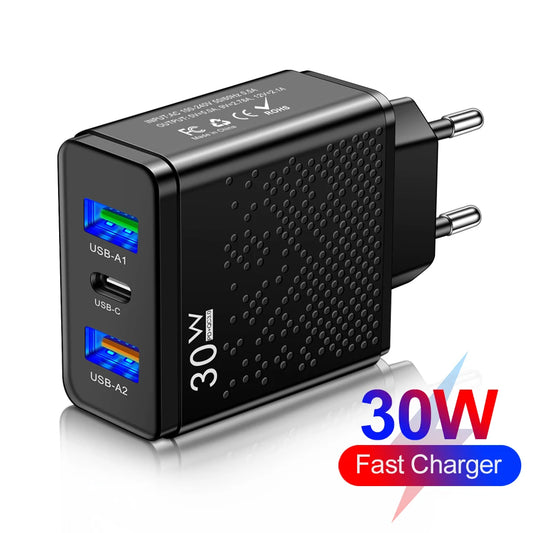 3 Ports 30W USB C Charger
