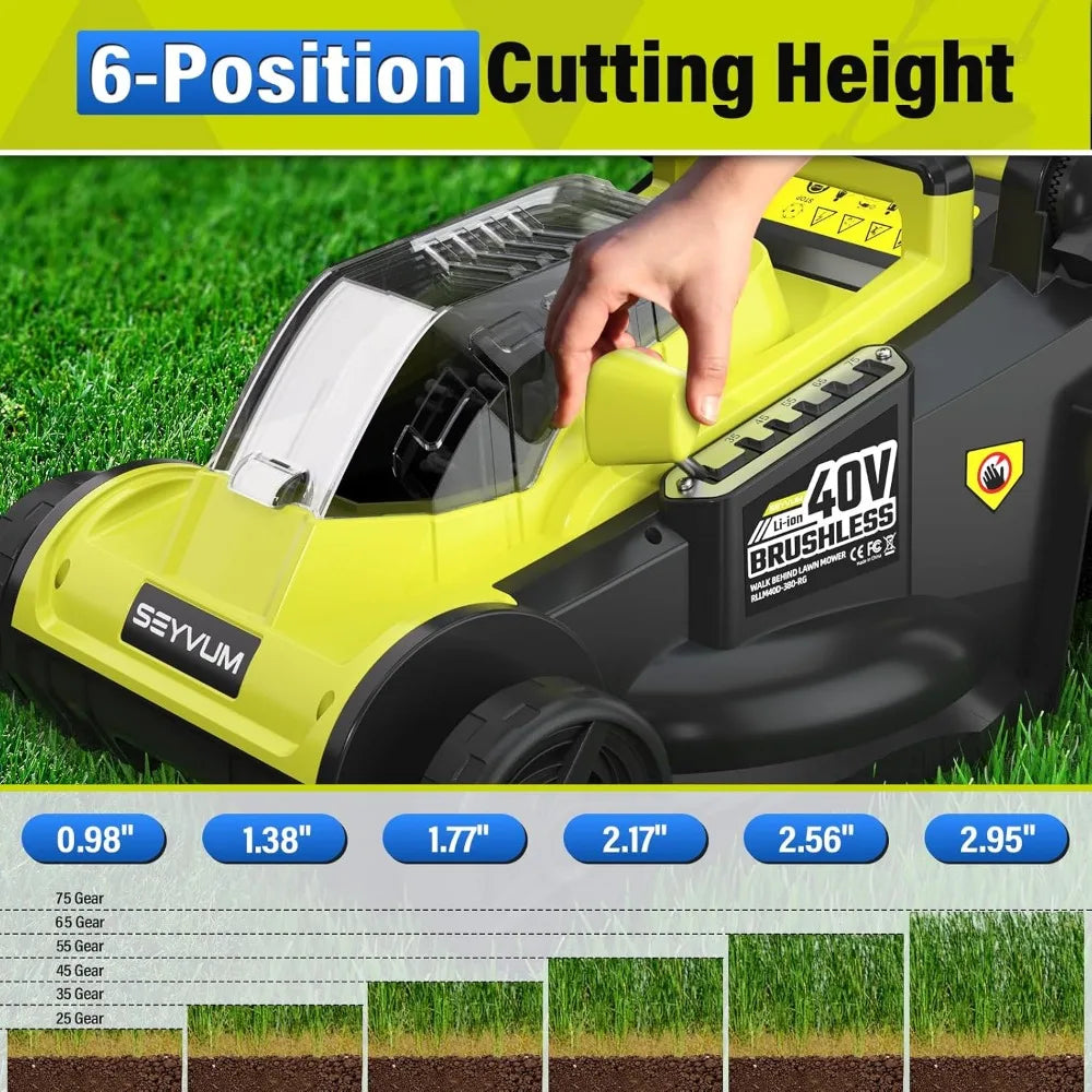 Lawn Mower Cordless with 45L Grass Collection